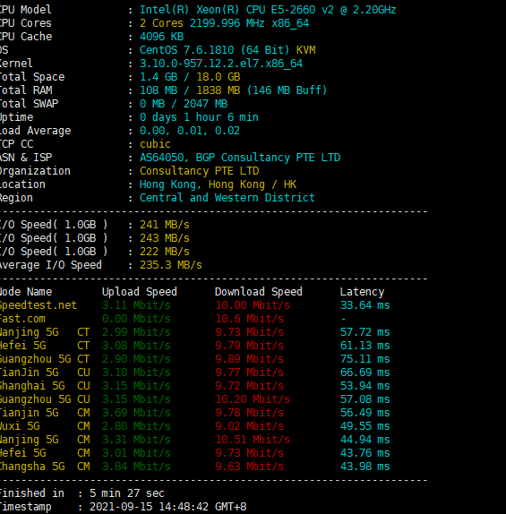 云豹网络 - 香港CN2 2G 2C 3M 月付49元 评测